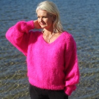 Milana Mohair Knit - Neon Pink